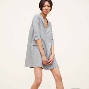 Zara Pinstriped Plaid Zipper Shirt Dress